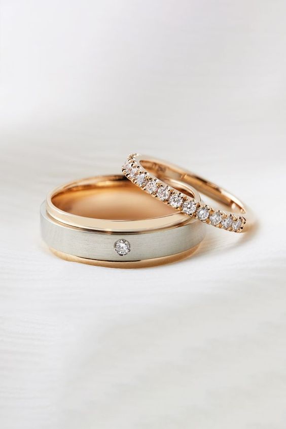 Elegance in Union: The Allure of Gold and Silver Wedding Ring Sets 24 Ideas