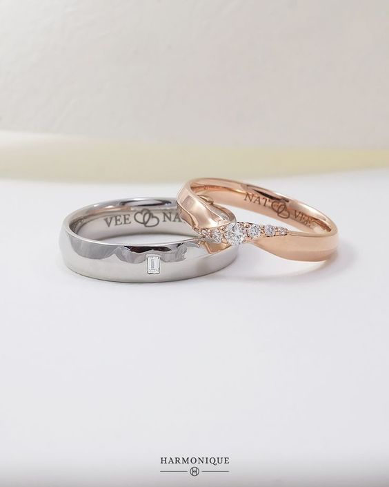 Elegance in Union: The Allure of Gold and Silver Wedding Ring Sets 24 Ideas