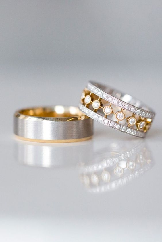 Elegance in Union: The Allure of Gold and Silver Wedding Ring Sets 24 Ideas