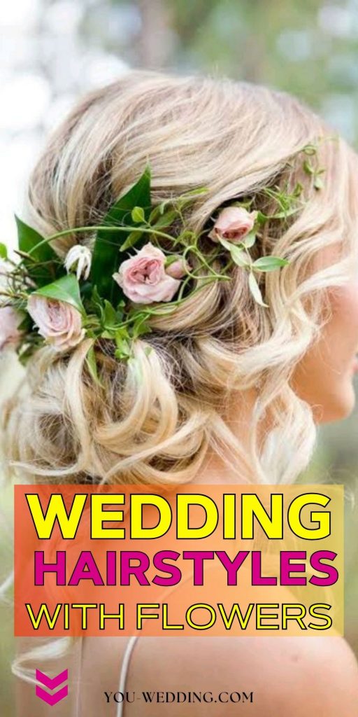 Enchanting Wedding Hairstyles Adorned with Flowers 16 Ideas