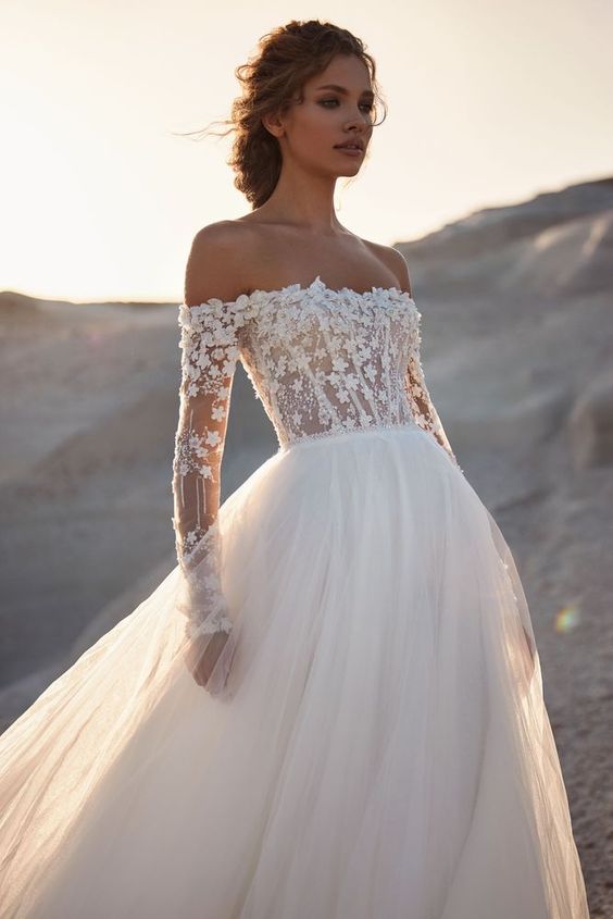 Embracing Elegance: The Off-the-Shoulder Wedding Dress 25 Ideas