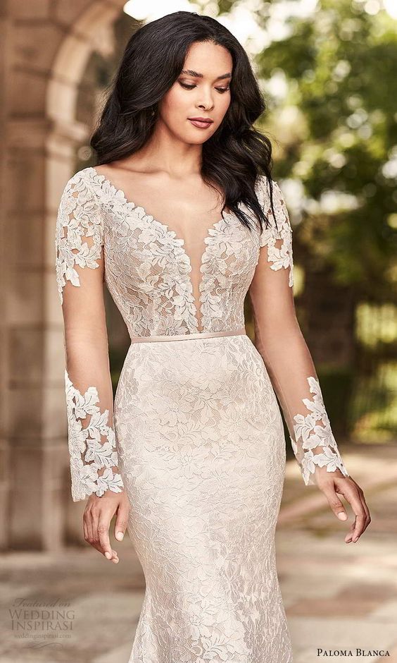 The Elegance of Lace: A Journey Through Wedding Dresses with Lace Sleeves 27 Ideas