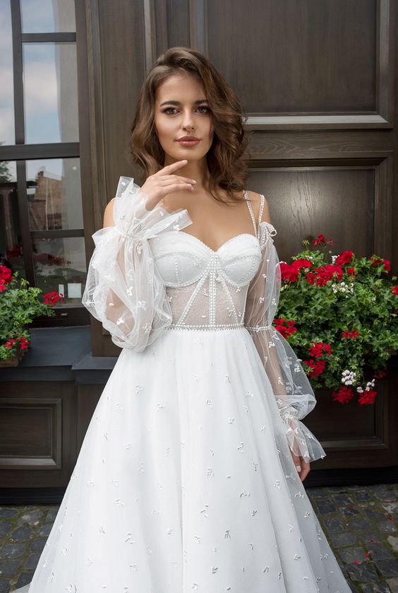 Elegant Portrait Neckline Wedding Dresses 25 Ideas