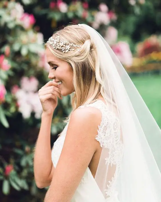 Bride Hairstyles with Veil: Hair Half-Up Inspiration Guide 25 Ideas