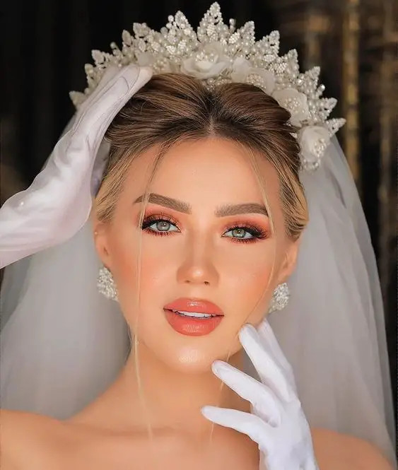 Envisioning Elegance: Bridal Hairstyles with Veil and Crown 26 Ideas