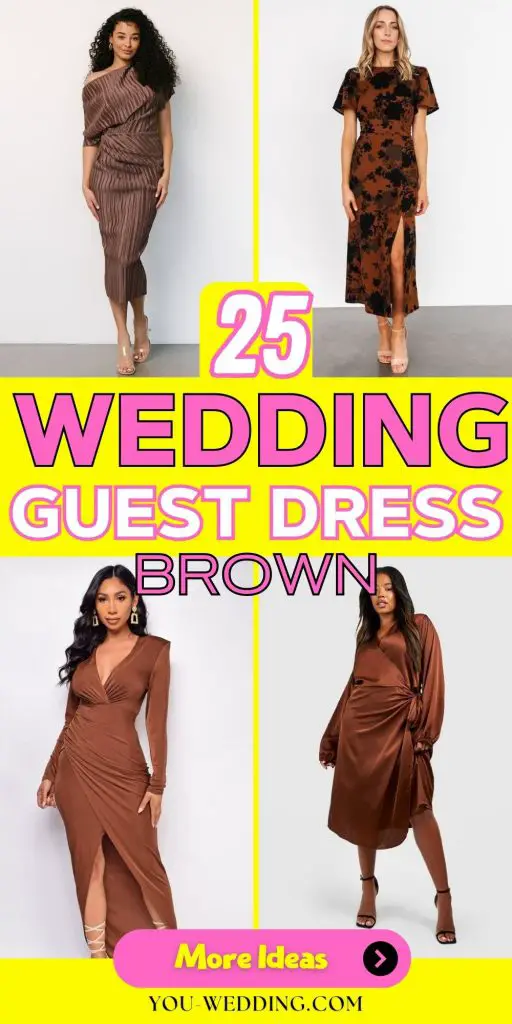 Stylish Brown Wedding Guest Dresses for Every Season 25 Ideas