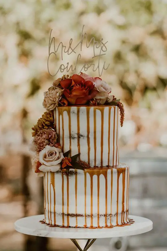 Fall Wedding Cake Flowers 25 Ideas: A Perfect Blend of Nature and Elegance