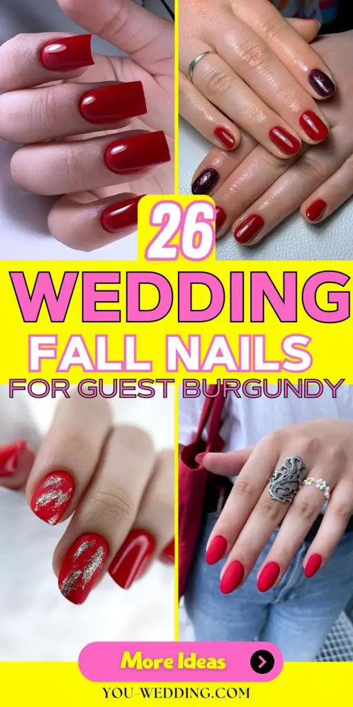 Elegant Burgundy Nails for Fall Weddings 26 Ideas