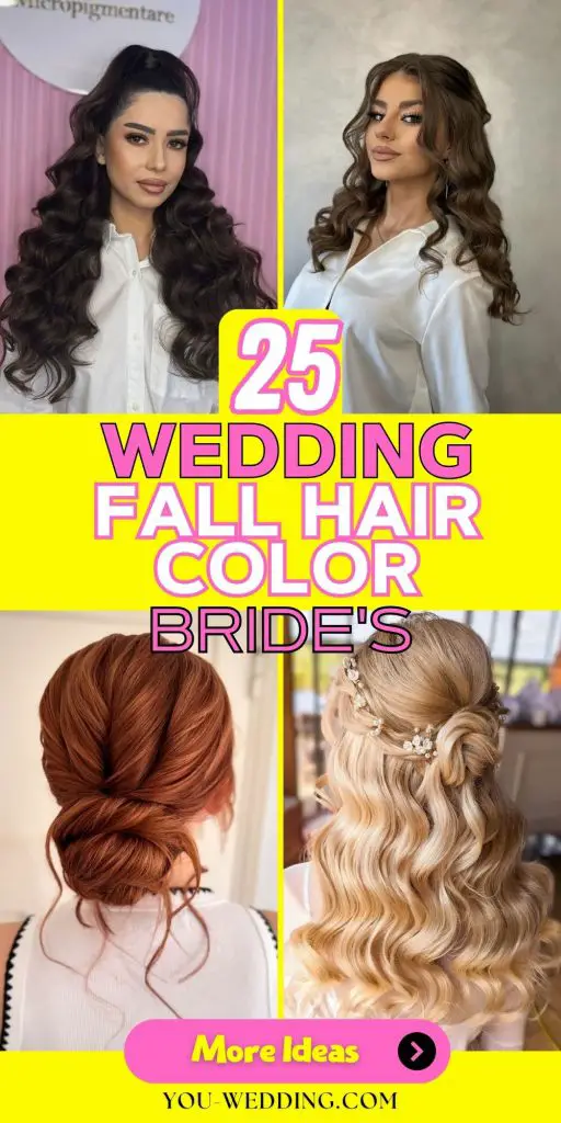 Stunning Fall Wedding Hair Color 25 Ideas for Brides