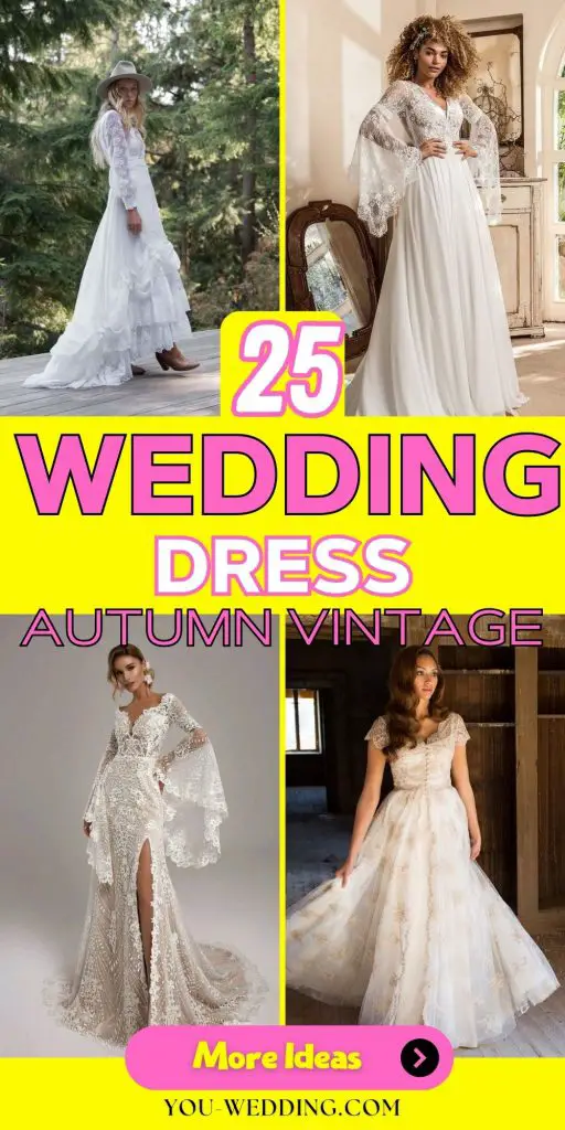 Embracing the Charm of Autumn Vintage Wedding Dresses 25 Ideas