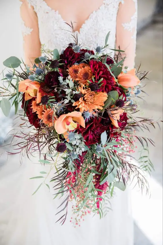 Wedding Fall Flowers Bouquet 24 Ideas: Captivating Autumnal Blooms for Brides