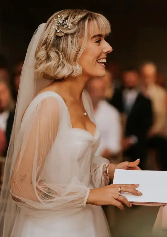 Stunning Bob Wedding Fall Hairstyles for the Perfect Bridal Look 25 Ideas