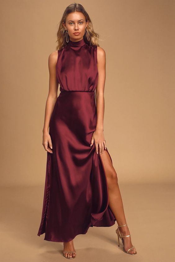 Fall Wedding Guest Dress in Burgundy 23 Ideas: A Timeless Statement