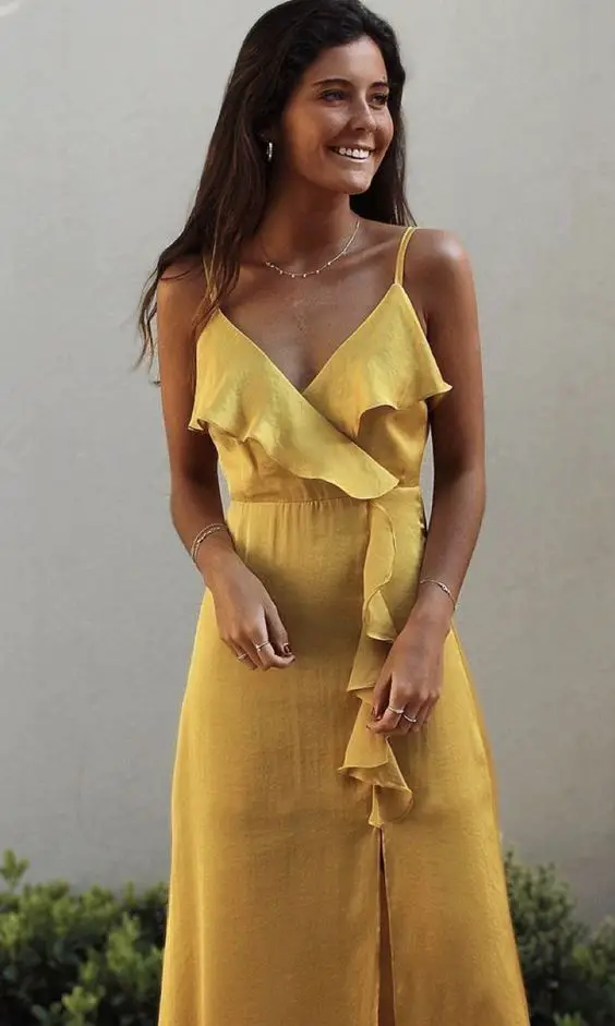 Fall Yellow Wedding Guest Dress Inspiration 22 Ideas