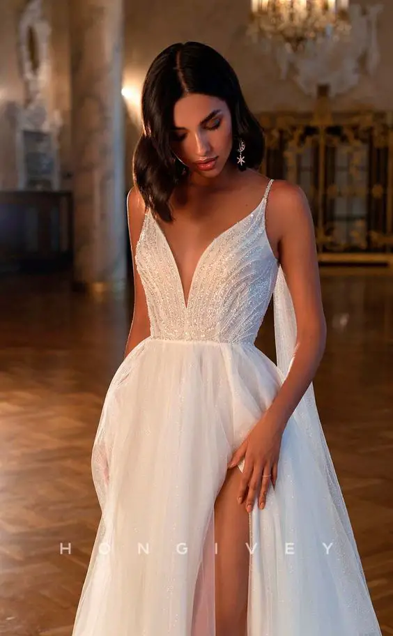 Stunning Fall Wedding Dresses with V-Neck Designs 22 Ideas