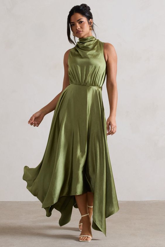 Elegant Autumn Wedding Guest Dresses in Olive Green 23 Ideas: The Perfect Choice for a Stylish Celebration