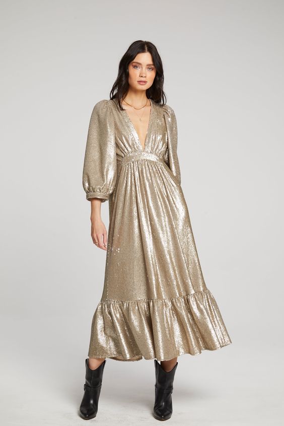 Glamorous Gold Dresses for Autumn Wedding Guests 23 Ideas