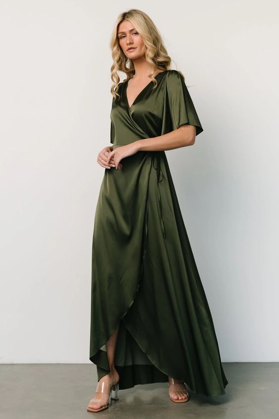 Elegant Autumn Wedding Guest Dresses in Olive Green 23 Ideas: The Perfect Choice for a Stylish Celebration