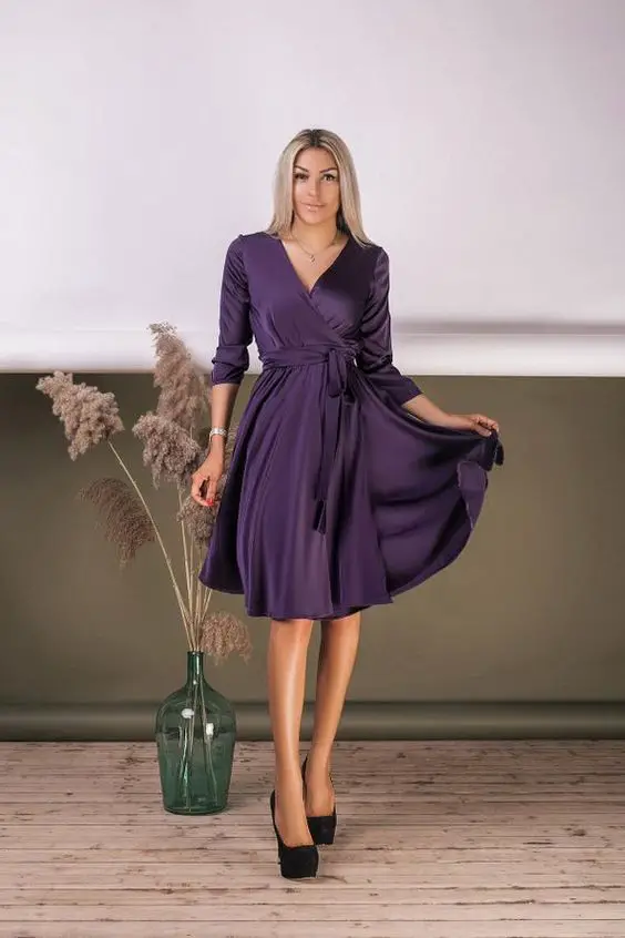 Embracing Elegance: Autumn Wedding Guest Dresses in Purple 22 Ideas