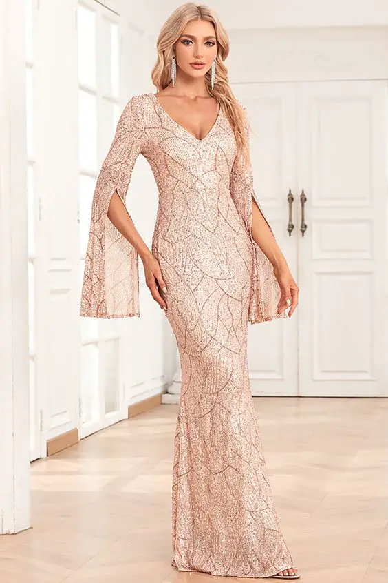 Glamorous Gold Dresses for Autumn Wedding Guests 23 Ideas