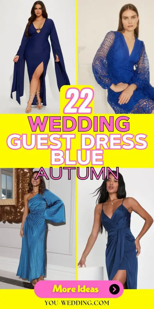 Autumn Wedding Guest Dress 22 Ideas: Blue Elegance