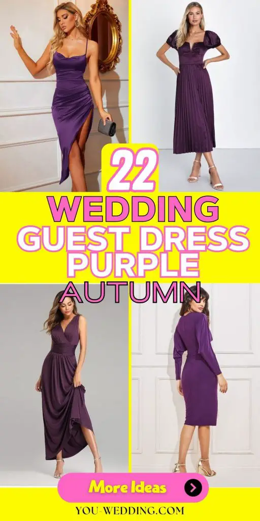 Embracing Elegance: Autumn Wedding Guest Dresses in Purple 22 Ideas