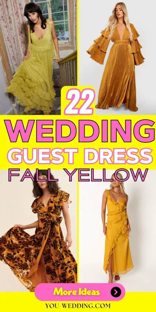 Fall Yellow Wedding Guest Dress Inspiration 22 Ideas