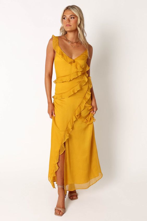 Fall Yellow Wedding Guest Dress Inspiration 22 Ideas