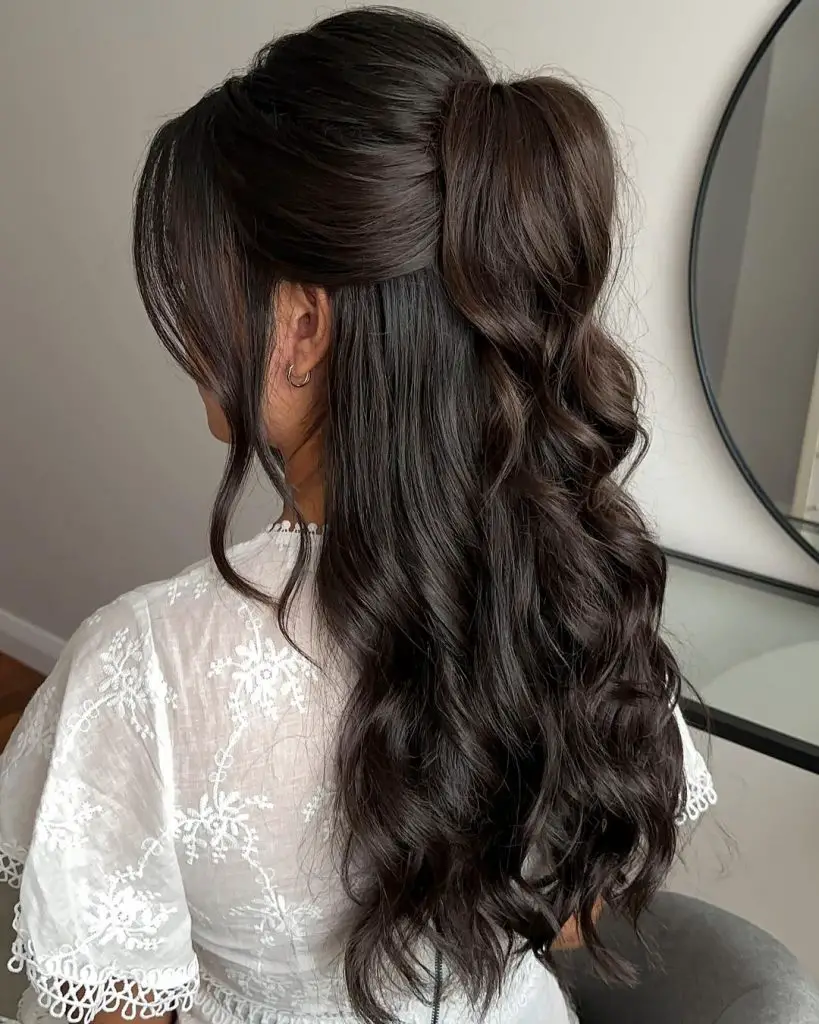 Autumn Wedding Hairstyles: Half-Up Elegance 21 Ideas