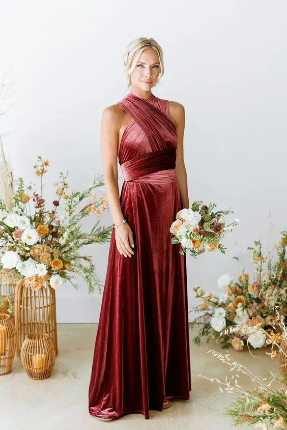 Fall Wedding Guest Dress in Burgundy 23 Ideas: A Timeless Statement