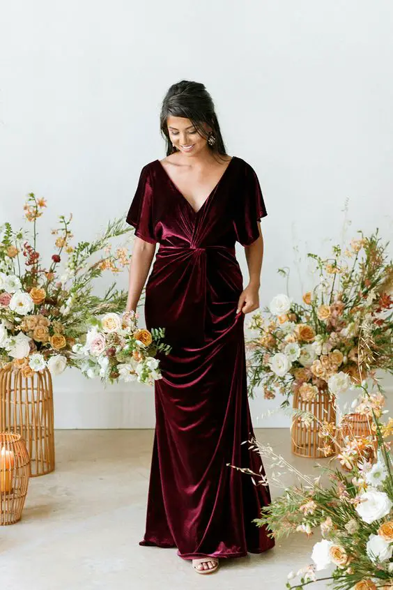 Fall Wedding Guest Dress in Burgundy 23 Ideas: A Timeless Statement