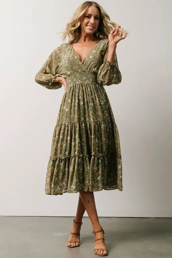 Elegant Autumn Wedding Guest Dresses in Olive Green 23 Ideas: The Perfect Choice for a Stylish Celebration