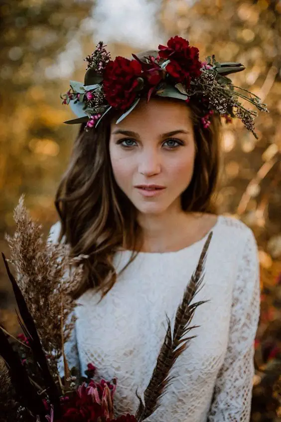 Autumn Wedding Hair Wreath 24 Ideas: The Perfect Accessory for a Fall Bride