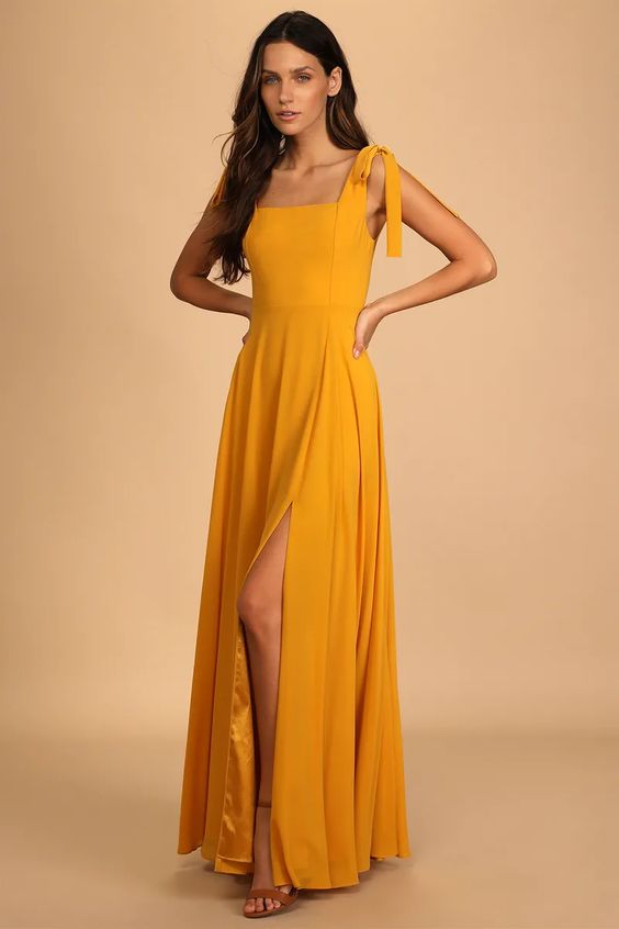 Fall Yellow Wedding Guest Dress Inspiration 22 Ideas