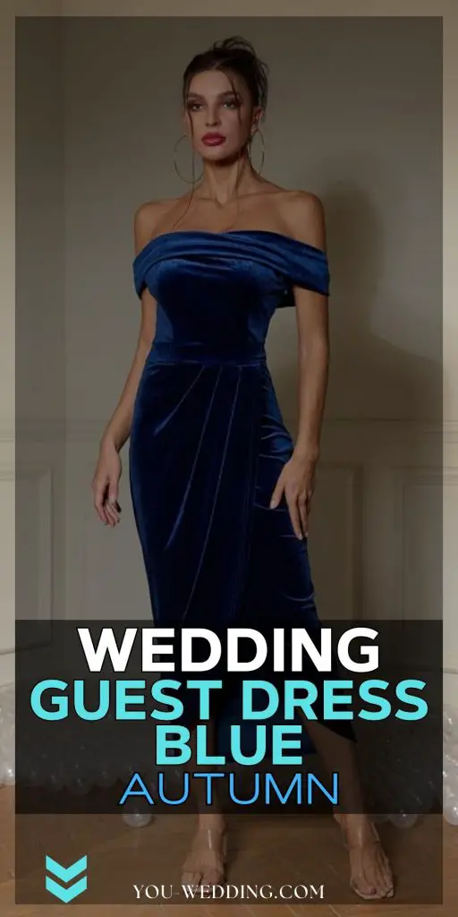 Autumn Wedding Guest Dress 22 Ideas: Blue Elegance