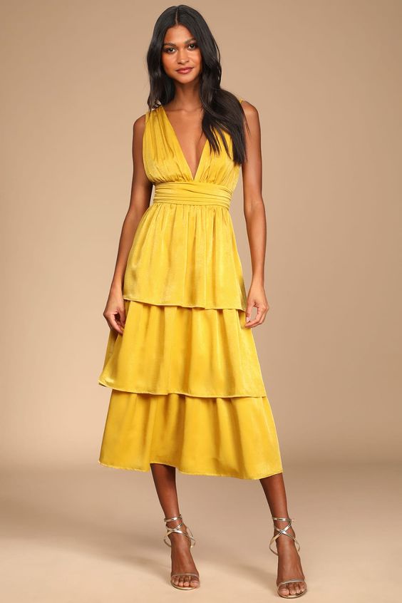 Fall Yellow Wedding Guest Dress Inspiration 22 Ideas