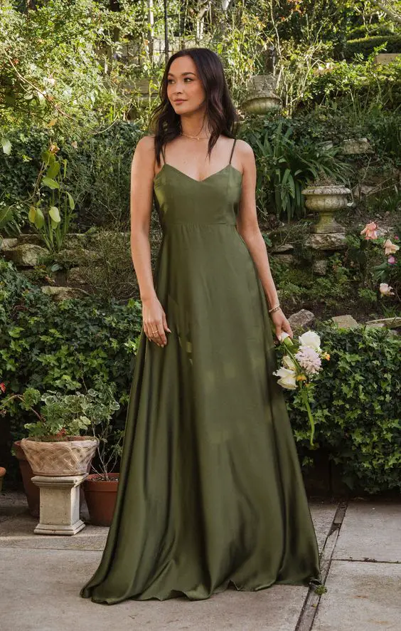 Elegant Autumn Wedding Guest Dresses in Olive Green 23 Ideas: The Perfect Choice for a Stylish Celebration