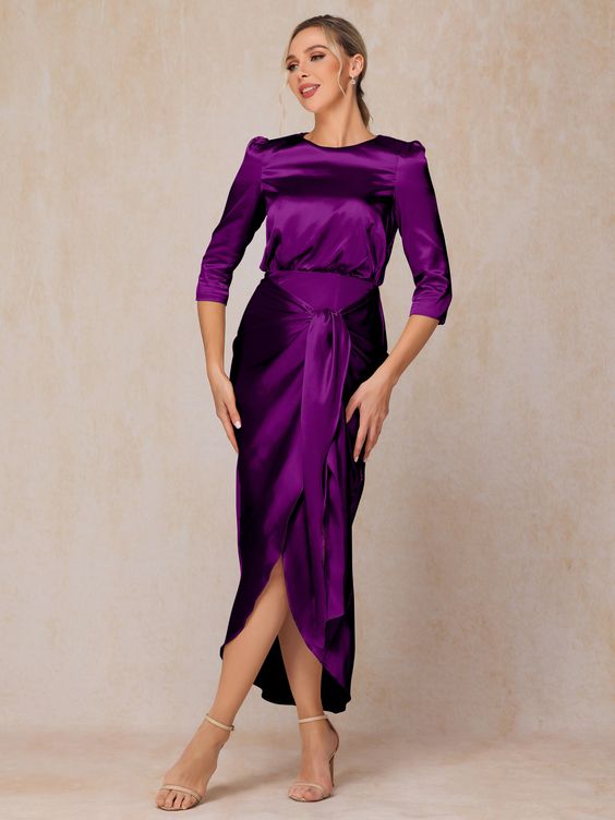 Embracing Elegance: Autumn Wedding Guest Dresses in Purple 22 Ideas